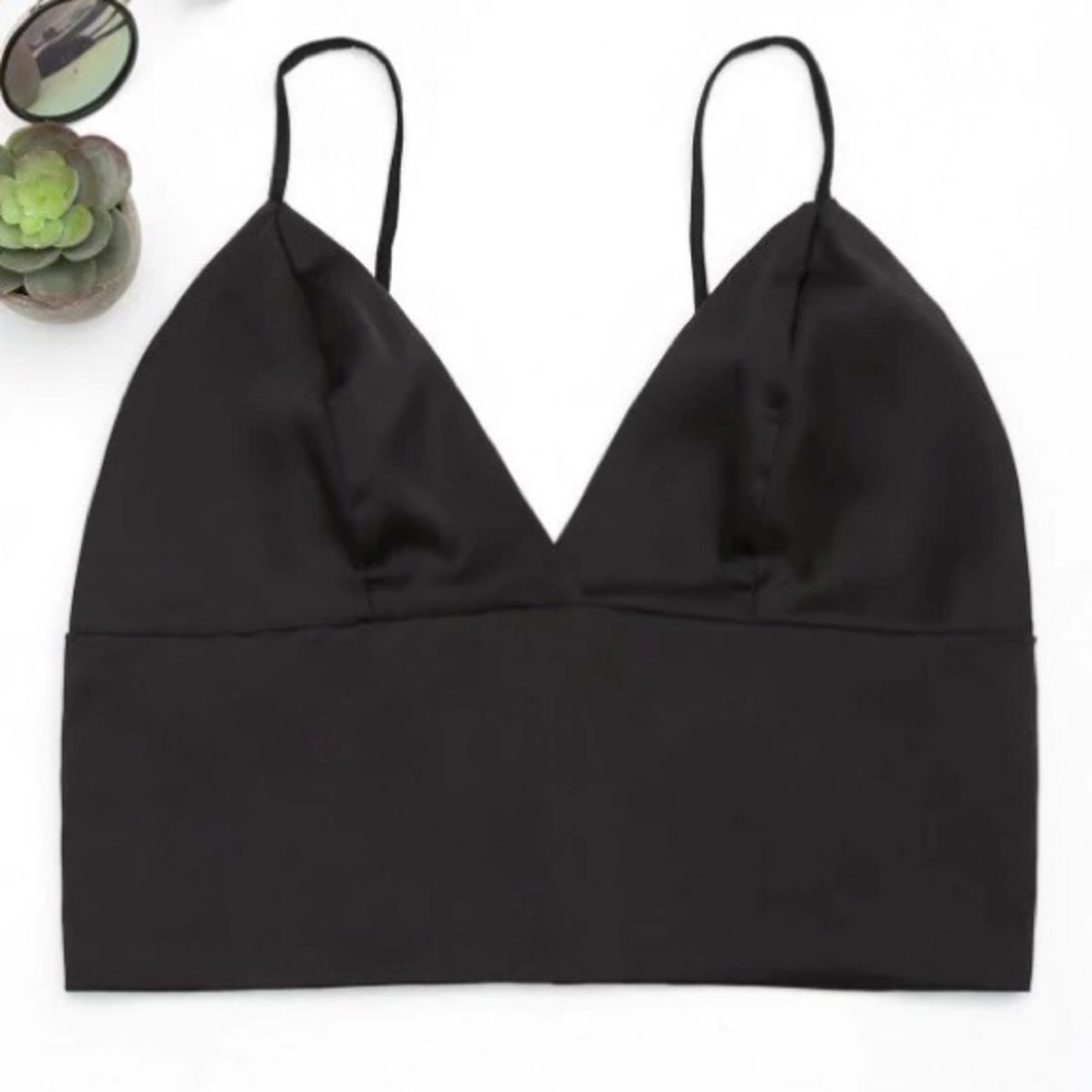 Cami Satin Cropped Tank Top
